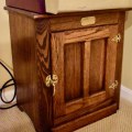 F37. One of several White Clad vintage oak ice boxes. 24"h x 22"w x 16.5"d 